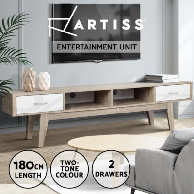 $139.95 • Buy Artiss TV Cabinet Entertainment Unit Stand Storage Drawer Scandinavian 180cm Oak