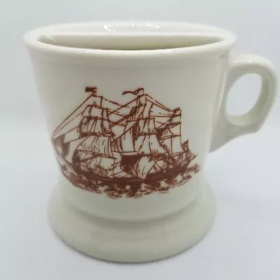 Vintage Shaving Mustache Mug Schooner Sail Ship Nautical Decor • $7.99