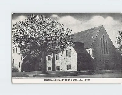 Postcard Edison Memorial Methodist Church Milan Ohio USA • $9