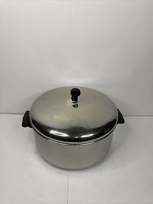 Vintage Farberware Aluminum Clad Stainless Steel 6 Qt Stock Pot W/ Lid USA EUC • $35.95