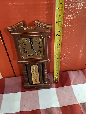 Vintage 1963 Miller Studio Chalkware Thermometer Grandfather Clock Wall Hanging  • $9.99