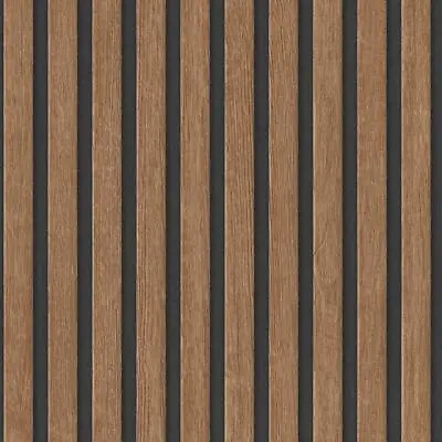 AS Creation Wooden Panels Walnut Brown Wallpaper Modern Paste The Wall Vinyl • £23.99