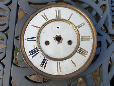 Antique Enamel 2 Piece Dial 7.25 Inch Vienna German Wall Clock Seconds • $31.56