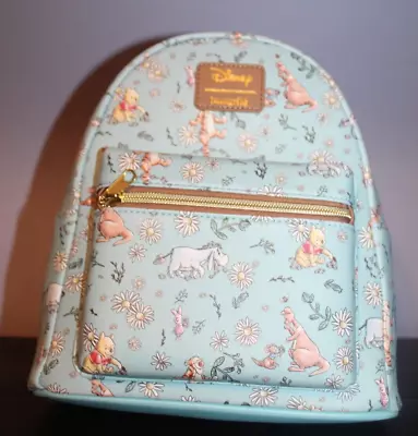 £74.13 • Buy Loungefly Mini Backpack Winnie The Pooh Blue Daisies All Over Print New With Tag