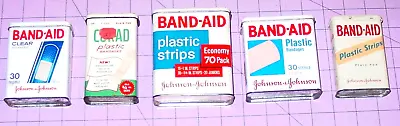 Band-Aid Tin Lot Of 4 Diff. Vtg Johnson & Johnson Bandaid Bandage Metal +1 Curad • $24.99