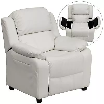 Flash Furniture Deluxe Contemporary Heavily Padded Vinyl Kids Recliner W/Storage • $274.98