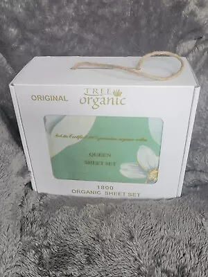 Queen Size Bedsheets Set Original Tree Organic 100% Premium Organic Cotton 4 Pc • £35.66