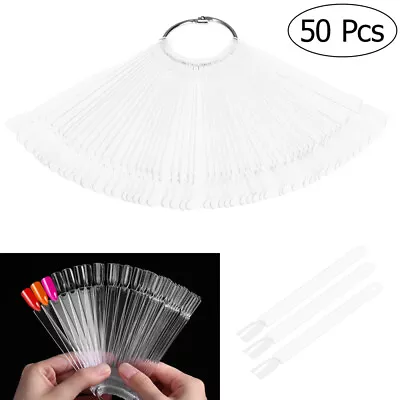 50pcs Clear False Nail Practice Display With Ring • £5.89