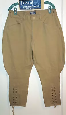 Vintage POLO Ralph Lauren JODHPURS Military BREECHES Equestrian Pant Lace Up USA • $293