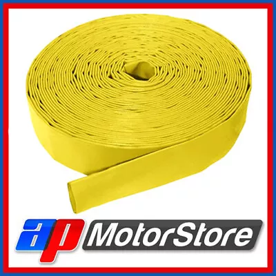 Layflat Pvc Water Delivery Hose - Discharge Pipe Pump Lay Flat Irrigation Yellow • £229.79