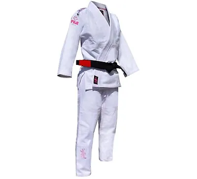 Fuji Kids Childrens Blossom Brazilian Jiu Jitsu Gi Jiu-Jitsu BJJ - White / Pink • $84.95