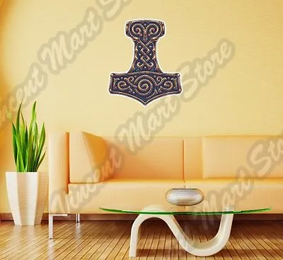 Mjolnir Thor Hammer Amulet Celtic Wall Sticker Room Interior Decor 20 X25  • $19.99