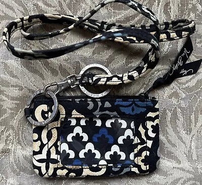VERA BRADLEY ID Key Chain Wallet Canterberry Cobalt With Removeable 16  Lanyard • $9.95