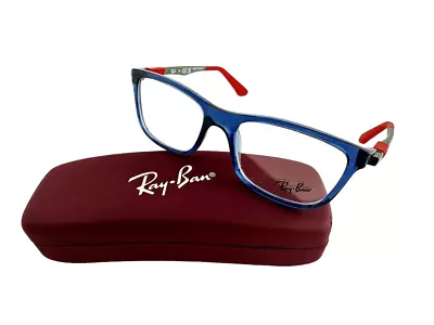 Ray Ban NEW Youth Kids Transparent Blue Frames Red 48-16-125 Eyeglasses RY1549 • $41.99