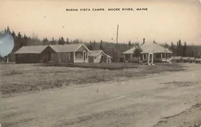 Postcard Buena Vista Camps Moose River Maine Black & White Artvue • $5.77