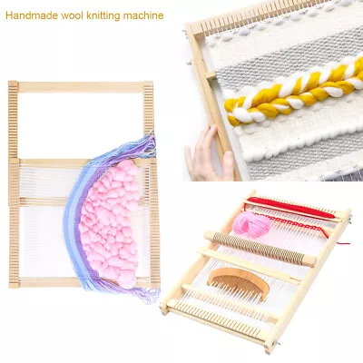 Wooden Loom Weaving Machine Hand Knitting Tapestry DIY Tool Kids Toy Set • £11.19