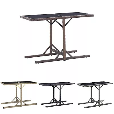 Garden Table Anthracite Glass Outdoor Patio Dining Table Multi Colours VidaXL • $109.99