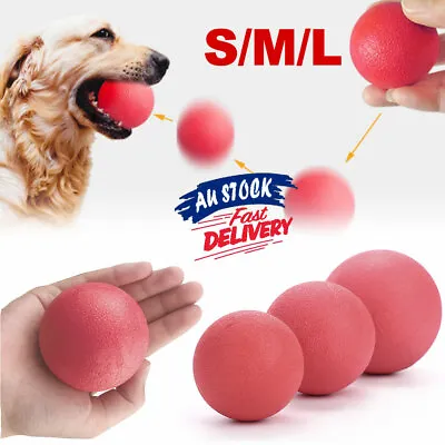 $8.85 • Buy Bite Dog Puppy Pet Rubber Ball Fetch Chew Play Solid Training Toy Indestructible