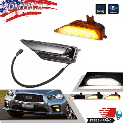 Fog Turn Signal Light Sequential LED Lamps For Infiniti Q50 Q50S Sport 2014-2020 • $49.99