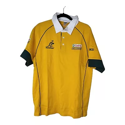 NEW WALLABIES CASTROL EDGE RUGBY Polo T-shirt Size XL NWT NEW Yellow Green ASICS • $56.95