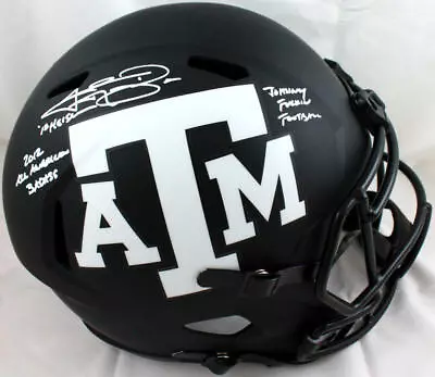 Johnny Manziel Signed Texas A&M Eclipse Speed F/S Helmet W/ 3 Insc - JSA W Auth • $571.58