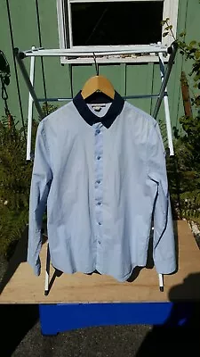 Marni X H&M Blue Poplin Dress Casual Shirt Size Small Medium  • $80