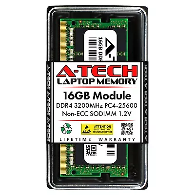 A-Tech 16GB PC4-25600 Laptop SODIMM DDR4 3200 MHz Non-ECC 260-Pin Memory RAM 16G • $32.99