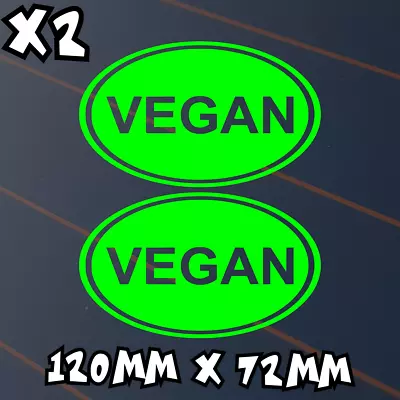 Vegan X2 Sticker Car Decal Green Vegetarian Leaf Food Plant Animal Lover Hippie • $6.50