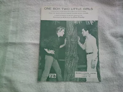 One Boy Two Little Girls ~ Elvis Presley ~ Vintage Sheet Music 1964 Uk Imp Mint • $24