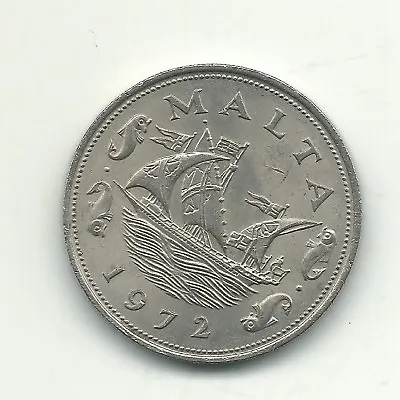 High Grade Au + 1972 Malta 10 Cents Coin Sailboat-feb606 • $4.79