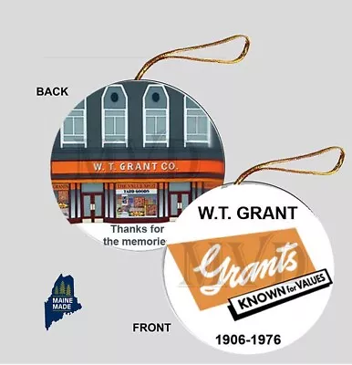 W T GRANT Christmas Ornament - Collectible Logo Vintage Department Store Grants • $6.99