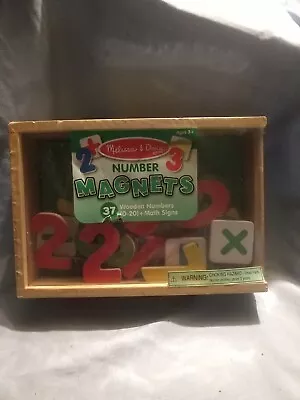 Melissa & Doug 37 Wooden Number Magnets In A Box • $10