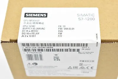 $330.28 • Buy 1 Siemens Simatic S7-1200 CPU1214C 6ES7214-1BG40-0XB0 (6ES7 214-1BG40-0XB0) E13-