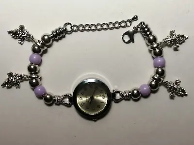 Handmade Silver DRAGON Watch Bracelet With 4 Silver  Charms  • £11.99