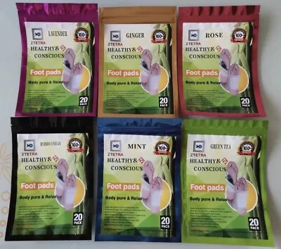 20 Pack Detox Cleansing Foot Pads Pain Relief Toxins Herbal Organic 6 Different  • $9.99