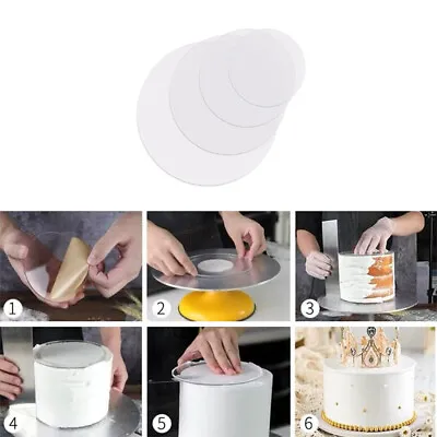 Clear Acrylic Round Cake Disk Square Discs Circle Base Boards Boards In Acry-wq • £5.38