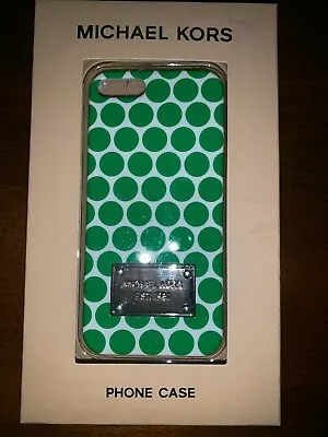 MICHAEL KORS NIB IPhone 5 Hardshell Case - Green & White Polka Dot Silver Tag • $6.99