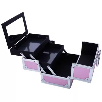 SM-2176 Aluminum Makeup Train Case Jewelry Box Cosmetic Organizer With Mirror • $25.70