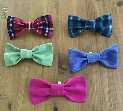 £2.50 • Buy  Dog Bow Ties 4” With Slide On Loop RED GREEN TARTAN BLUE PINK CHRISTMAS GIFT