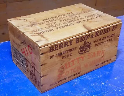 Vintage WOOD Whisky CRATE Box BERRY RUDD Scotch CUTTY SARK • $39.99