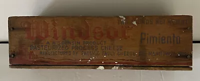 Windsor Brand Wood Cheese Box Pimento 2 Lb Primitive Vintage 9” X 3” X 3” • $13.95