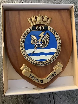 849 NAS Fleet Air Arm. Vintage Wooden Shield. Hand Painted. Boxed. • £30