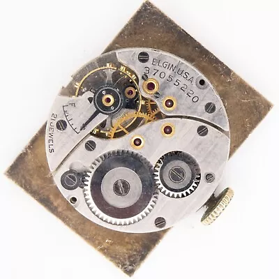 Vintage Elgin Grade 531 Model 7 8/0-Size 21-Jewel Wristwatch Movement Parts • $40