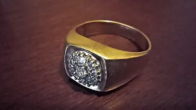 14K Yellow Gold Diamond CLUSTER Mens Ring SIZE 12 10 GRAMS • $1299