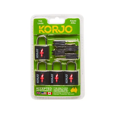 $23.74 • Buy Korjo4Pack TSA-Approved Luggage Lock With 8Keys Padlock,Luggage Locks For Travel