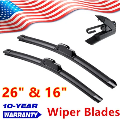 Front Windshield Wiper Blades Pair 26 +16  All Season For Toyota Corolla • $7.98