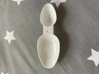 BRAND NEW WHITE PLASTIC DOUBLE ENDED MEDICINE SPOON 2.5ml AND 5ml • £0.99