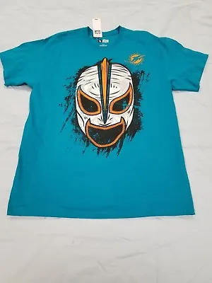 *NEW* NFL Team Apparel Miami Dolphins Lucha Libre Mask T-Shirt Men's Sz M L  • $17.99