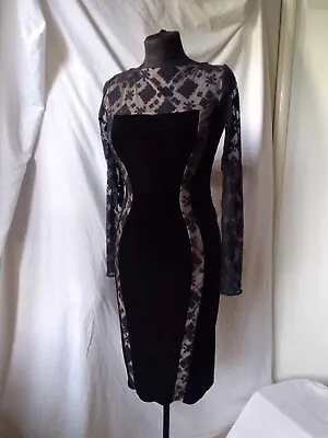 Women's Black M&S Velvet/Lace Designer Dress • £20