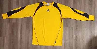 Vtg Adidas Size Small Goalkeeper Goalie Soccer Football Padded Jersey Yellow Y2K • $14.99